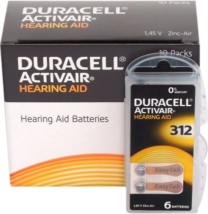 Duracell Activair baterie do naslouchadel 312, 6 ks