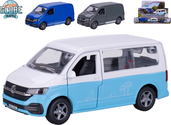 Kids Globe Traffic VW Transporter kovový model 13,5 cm se zpětným chodem