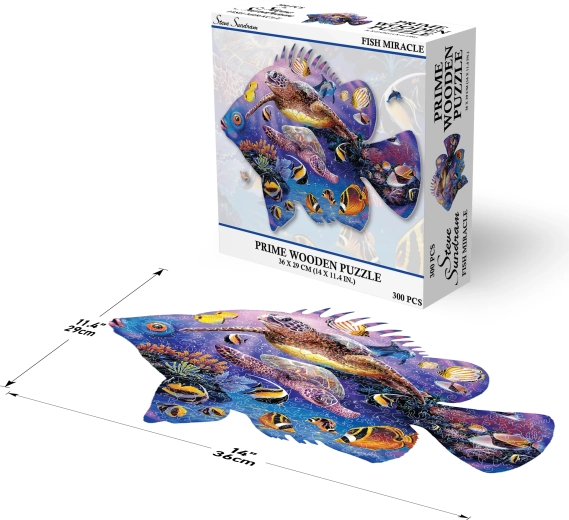 Prime 3D dřevěné puzzle Rybí zázrak 300 dílků