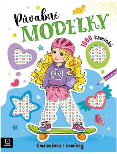 Půvabné modelky – omalovánka se samolepicími kamínky