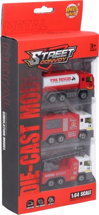 Hasičská autíčka sada 3 ks 8,5 cm