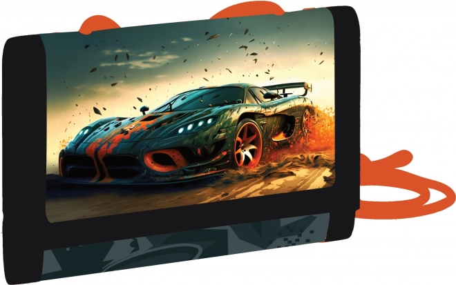 Dětská textilní peněženka s motivem auta