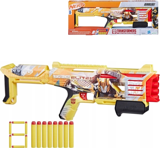 Hasbro Nerf Transformers Bumblebee blaster s 8 šipkami Elite