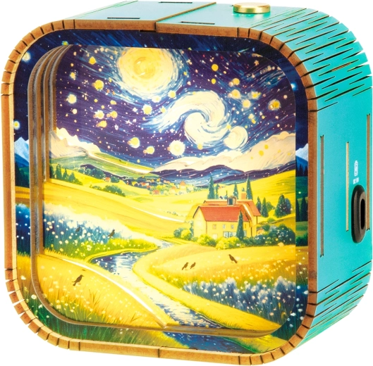 2Kids Toys 3D dřevěná skládačka lampička Krajina pod hvězdami - 1 kus