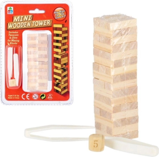 Dřevěná věž mini hra 48 dílků