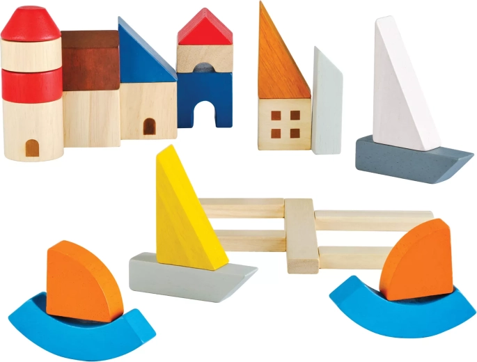 PlanToys dřevěná stavebnice na moři (27 dílů)