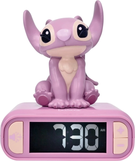 Dětský budík Lexibook Stitch Angel se svítící figurkou