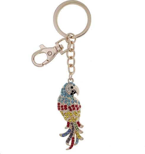 Přívěsek na klíče zlatý papoušek