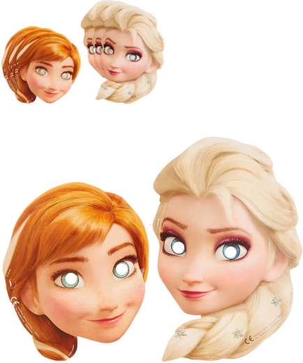 Karnevalová papírová maska Frozen – sada 6 ks