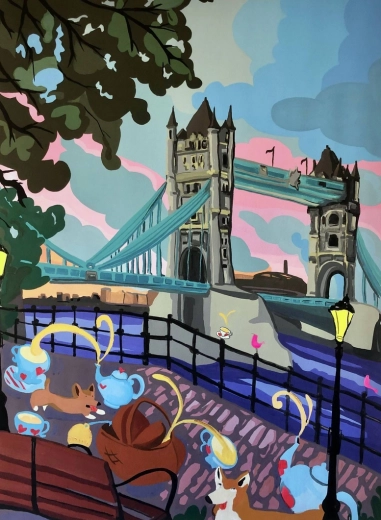 Diamantové malování Tower Bridge 30 × 40 cm