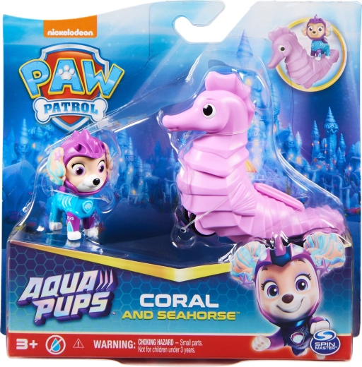 Psi patrol Aqua Pups – figurka Coral a vozítko mořský koník