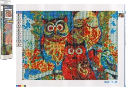 Diamantové malování Sovy 30x40 cm