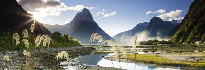 Panoramatické puzzle Milford Sound Nový Zéland 1000 dílků
