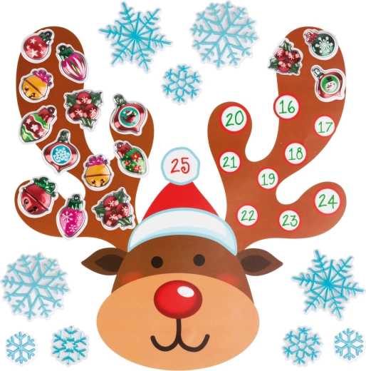 Vánoční samolepicí nástěnný adventní kalendář