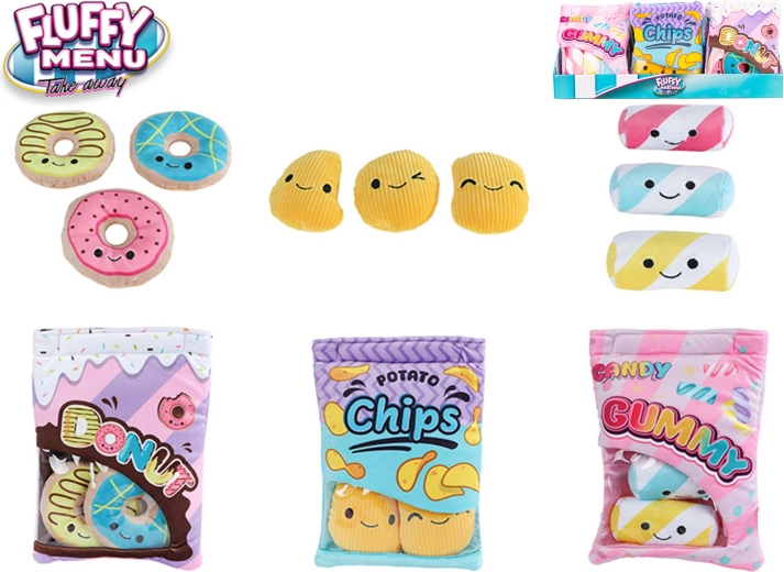 Fluffy Menu plyšový sáček se svačinkou 21 cm