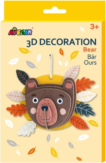 3D dekorace medvídek k zavěšení – kreativní papírová skládačka