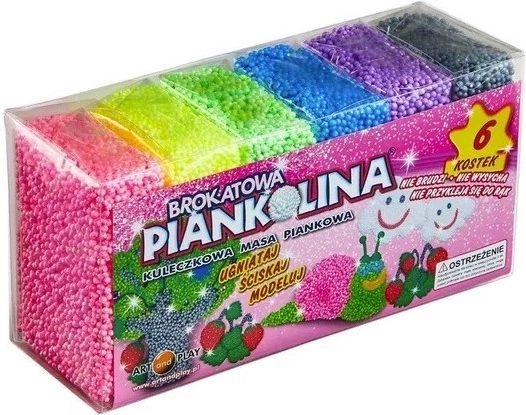 Pěnová modelína s třpytkami – 6 barev