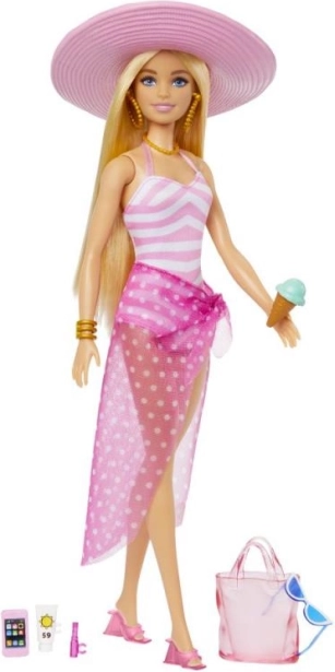Barbie na pláži s letními doplňky