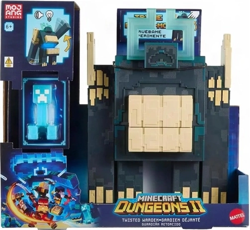 Interaktivní figurka Minecraft Dungeons útočící Warden s Creeperem