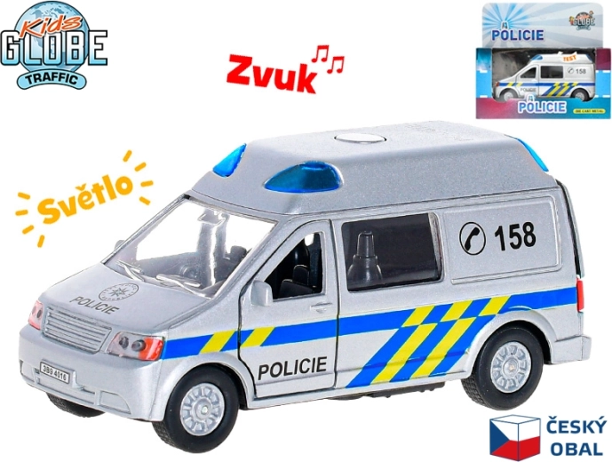 Policejní auto Kids Globe Traffic 13 cm se světlem a zvukem