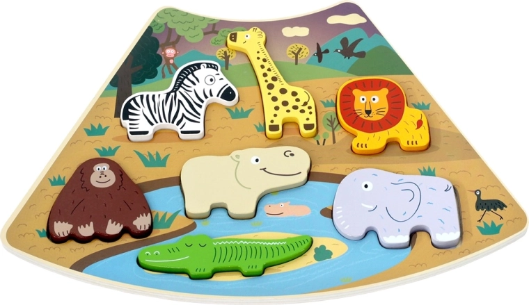 2Kids Toys Dřevěné propojitelné puzzle Safari