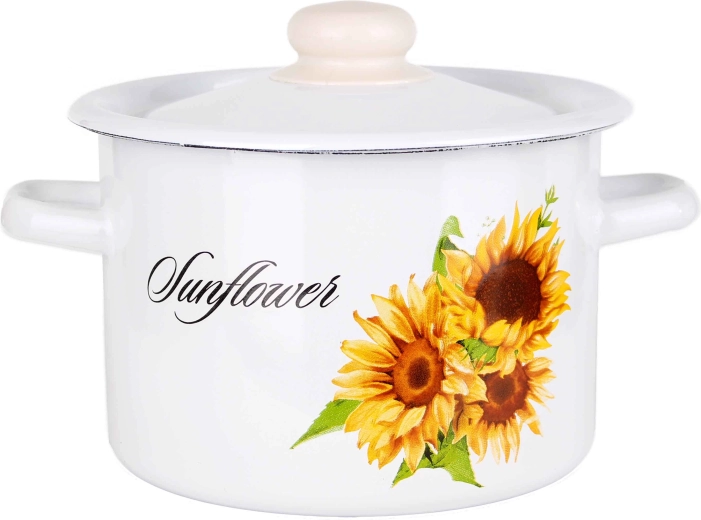 Smaltovaný hrnec s poklicí TORO 3 l slunečnice