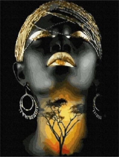 Diamantové malování Africká žena 30 × 40 cm