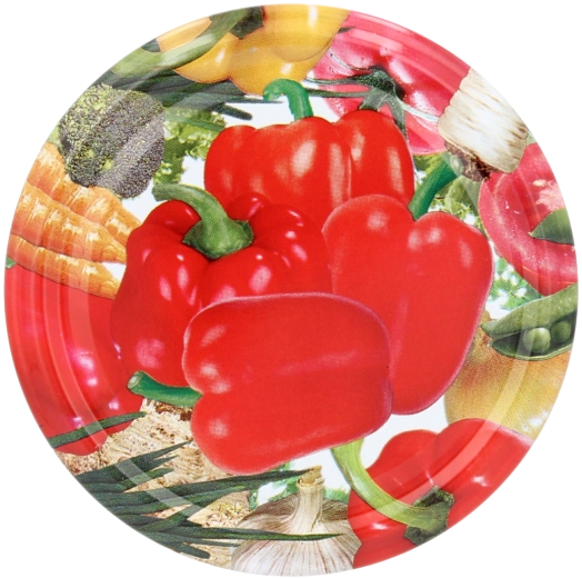 Kovová zavařovací víčka 82 mm s motivem papriky, 10 ks