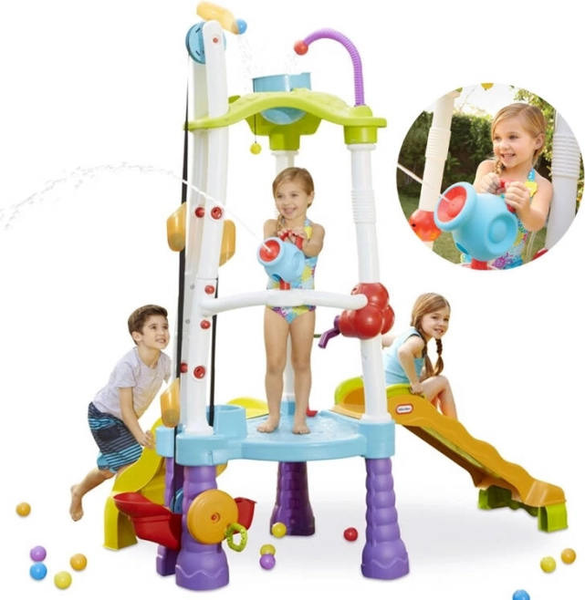Věž na lezení s vodopádovou skluzavkou od Little Tikes
