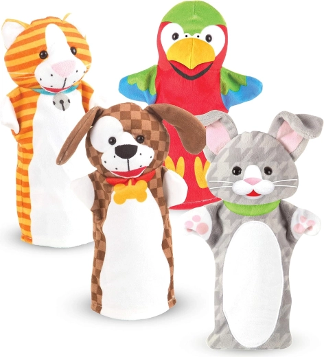 Melissa & Doug Playful Pets sada 4 maňásků domácích zvířátek