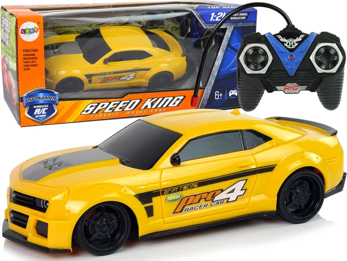 RC sportovní auto 1:24 žluté s tónovanými skly