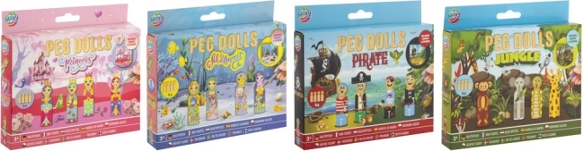 Kreativní sada Peg Dolls - Princezny, Alchymie, Piráti a Džungle