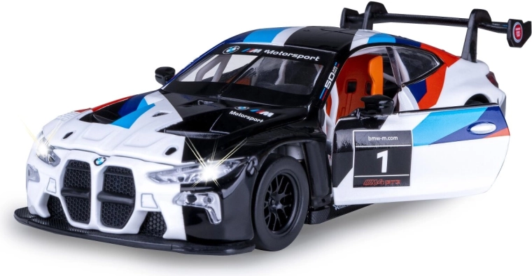 Kovový model BMW M4 GT3 1:24 bílý