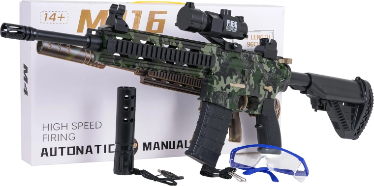 Gelový blaster M416 s vodními kuličkami a příslušenstvím
