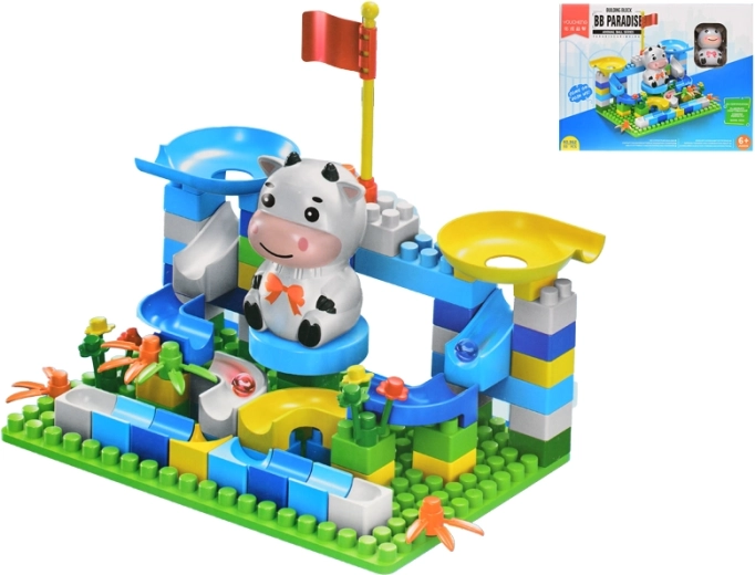Stavebnice s dráhou a zvířátkem, 93 dílků