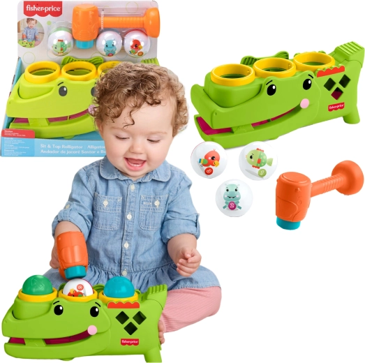Fisher-Price aktivní zatloukačka Krokodýl s míčky