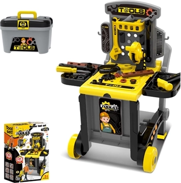 Dětská dílna s nářadím se skříňkou a vozíkem