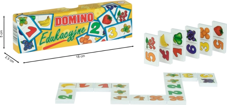 Domino plastové vzdělávací – čísla a ovoce