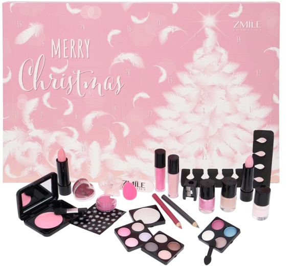 Adventní kalendář Traditional Pink and Fluffy – kosmetická sada 24 překvapení