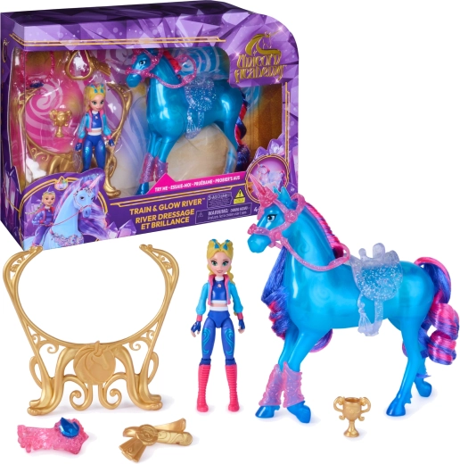 Unicorn Academy Isabel a River – svítící jednorožec s panenkou a doplňky