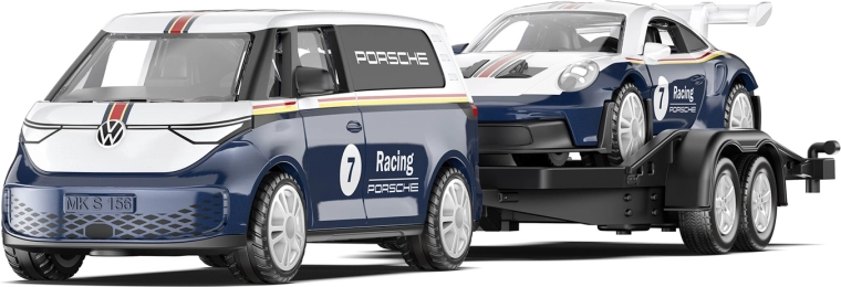Siku Super VW ID. Buzz s přívěsem a Porsche 911 GT3 RS