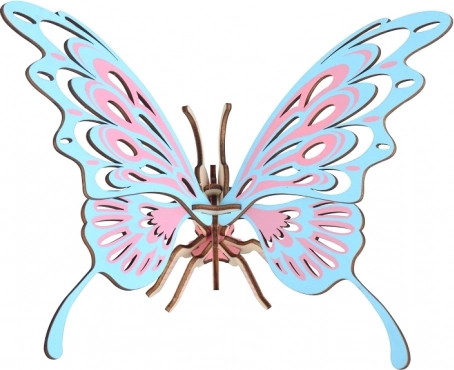 Woodcraft dřevěné 3D puzzle motýl barevný