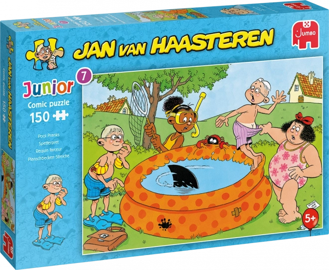 Puzzle JUMBO Jan van Haasteren Junior: Žertíky u bazénu 150 dílků