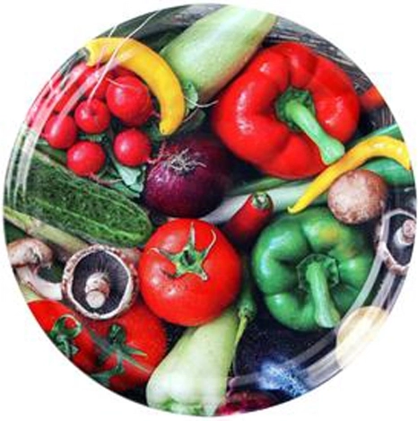 Víčka na zavařovací sklenice s motivem zeleniny 66 mm, 10 ks