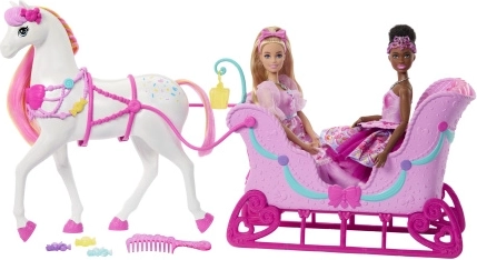 Barbie Louskáček saně s koněm