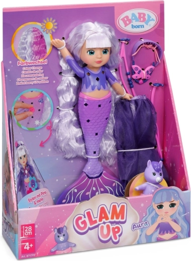 BABY born mořská víla Aura Glam Up s měnícími se vlasy