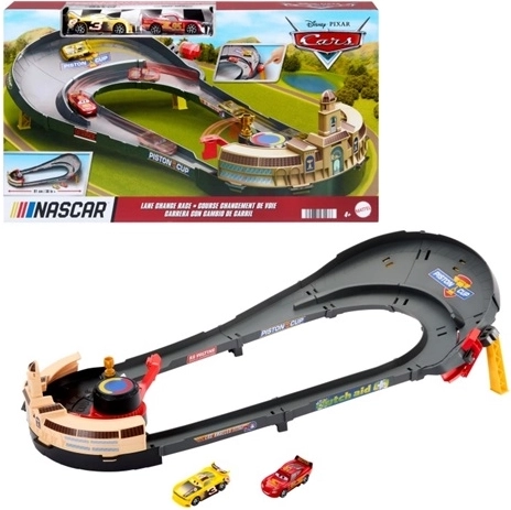 Disney a Pixar Cars NASCAR závodní dráha se 2 autíčky