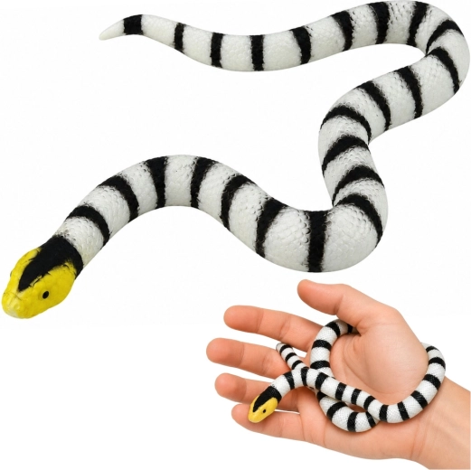 Realistický gumový had černo-bílý 33 cm