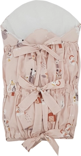 Zavinovačka se šněrováním s vyjímatelnou kokosovou vložkou My Farm, pudrově růžová, 75 × 75 cm