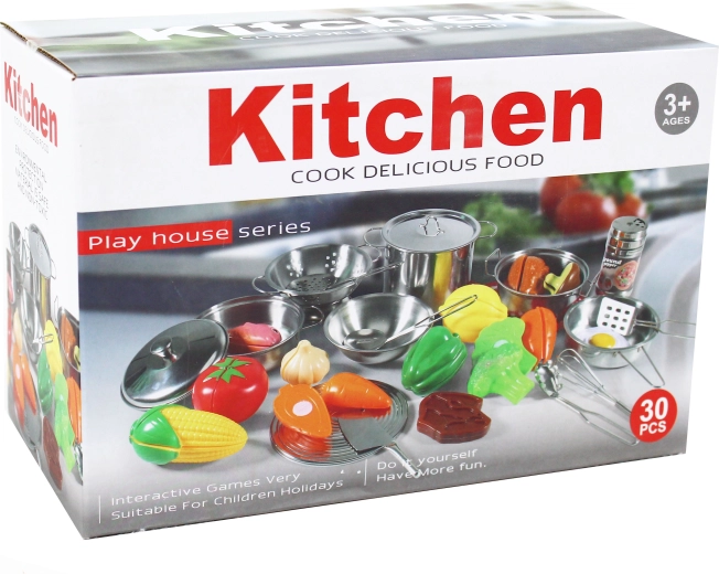 Kovová sada nádobí s příslušenstvím 30 ks